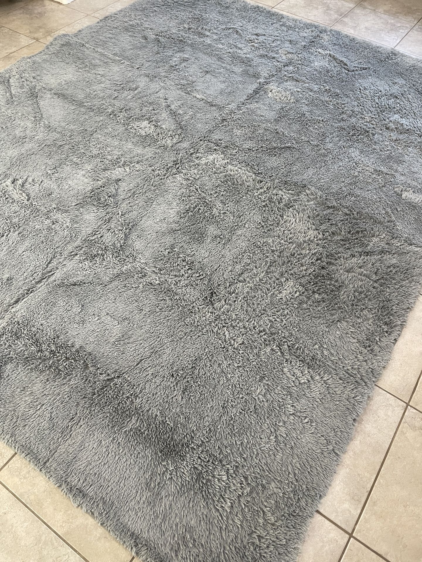 Grey Pattern Soft Shaggy Area Rug New 8x10 Feet
