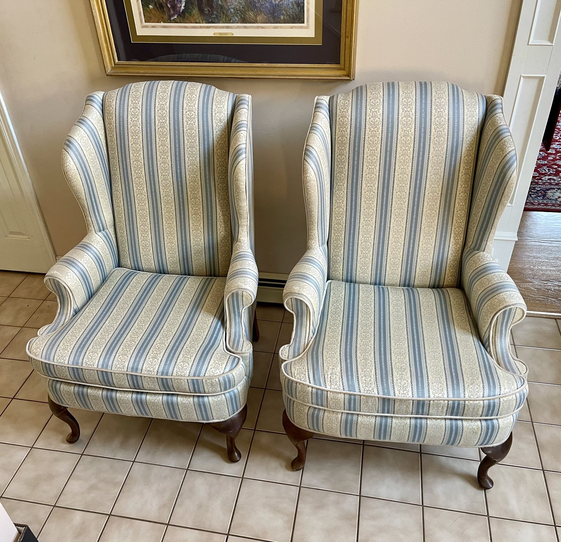 Drexel Heritage Vintage Set Of 2 Wingback Chairs
