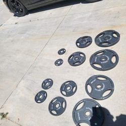 Lots Of Olympic Weights Available. 45s, 35s, 25s, 10s, 5s, 7 Ft Olympic Bar, And 30 And 40 Lb Dumbbells