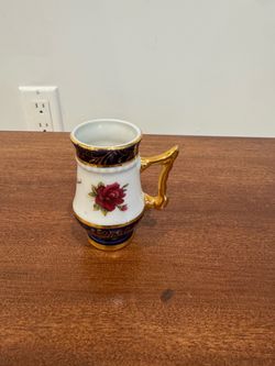 Vintage UPAK Pirkenhammer Františkovy Lázně Czech Porcelain Spa Drinking Cup Hand Painted