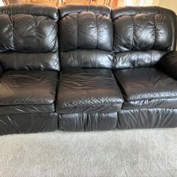 Leather Reclining Sofa 