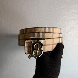 Tan Belt TB gold buckle + reversible