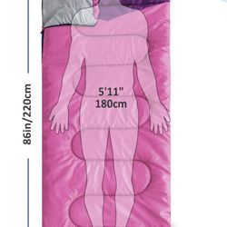Camping Sleeping Bag - 3 Season Warm & Cool Weather - Summer Spring Fall Lightweight Waterproof for Adults Kids - Camping Gear Equipment, Traveling, a