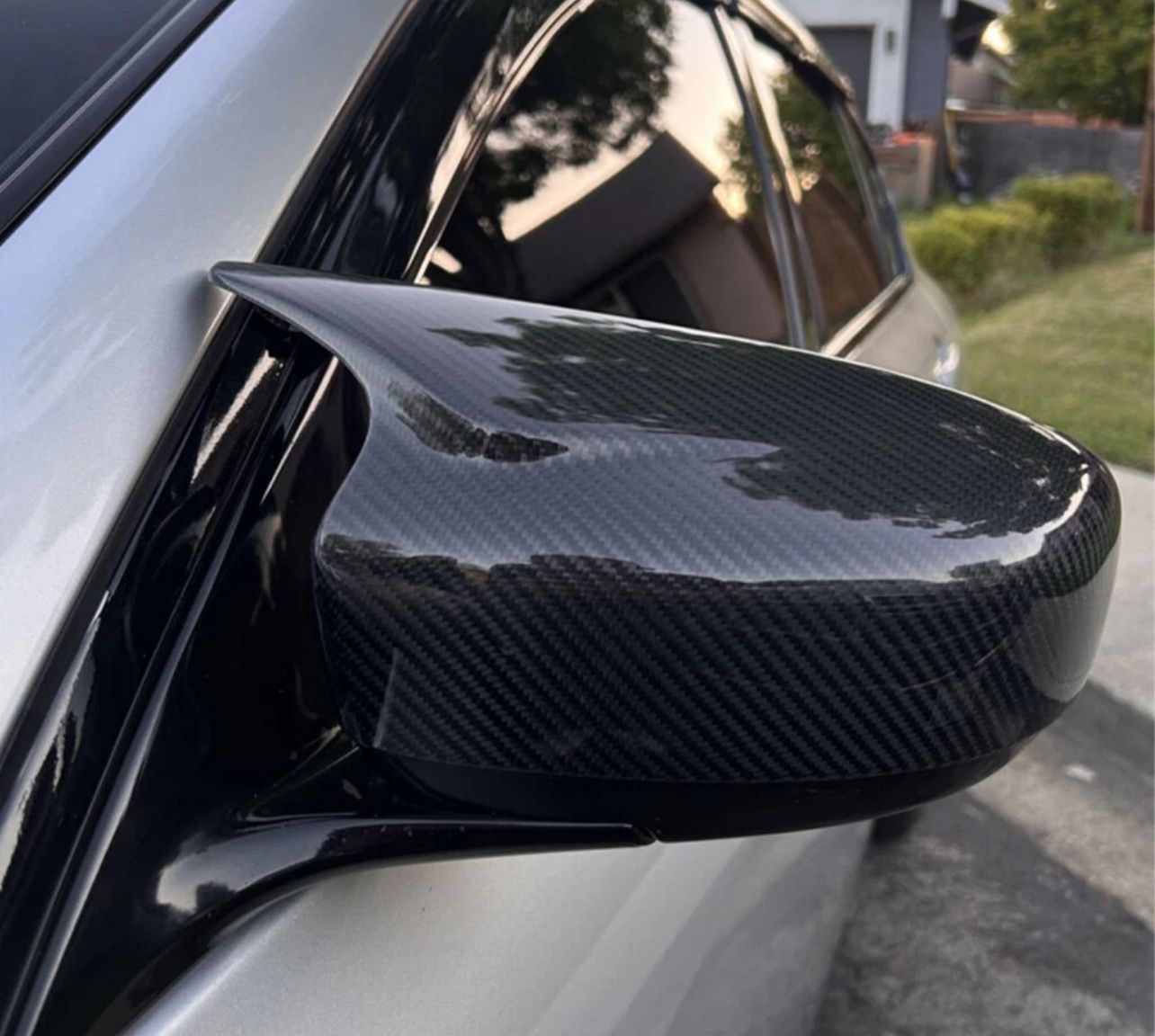 Carbon Fiber / Gloss Black For 2009-2015 INFINITI G37 G25 Q40 Side Mirror Cover Caps M style