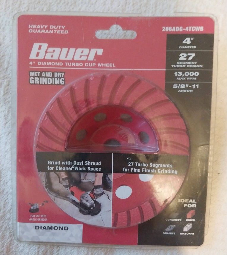 Bauer 4" Diamond Turbo Cut Wheel