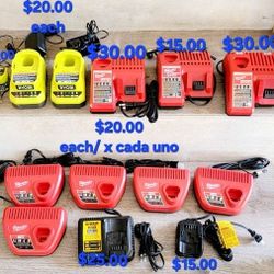  3 brands of chargers
Milwaukee,dewalt, and ryobi