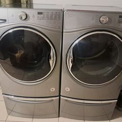 Whirlpool Front Load Washer And Electric Dryer Set With Pedestal $580