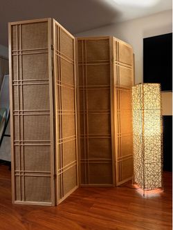 🌿 Natural Rattan Room Divider | 4 Panels