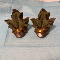 Metal Copper Maple Leaf Book Ends