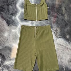 Zipped Tank Short Set