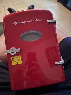 Red mini fridge