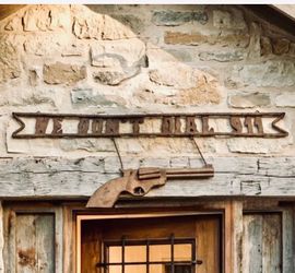 Metal rustic sign 48” x 18”