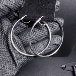 925 Silver Hoop Earrings BIG HOOPS