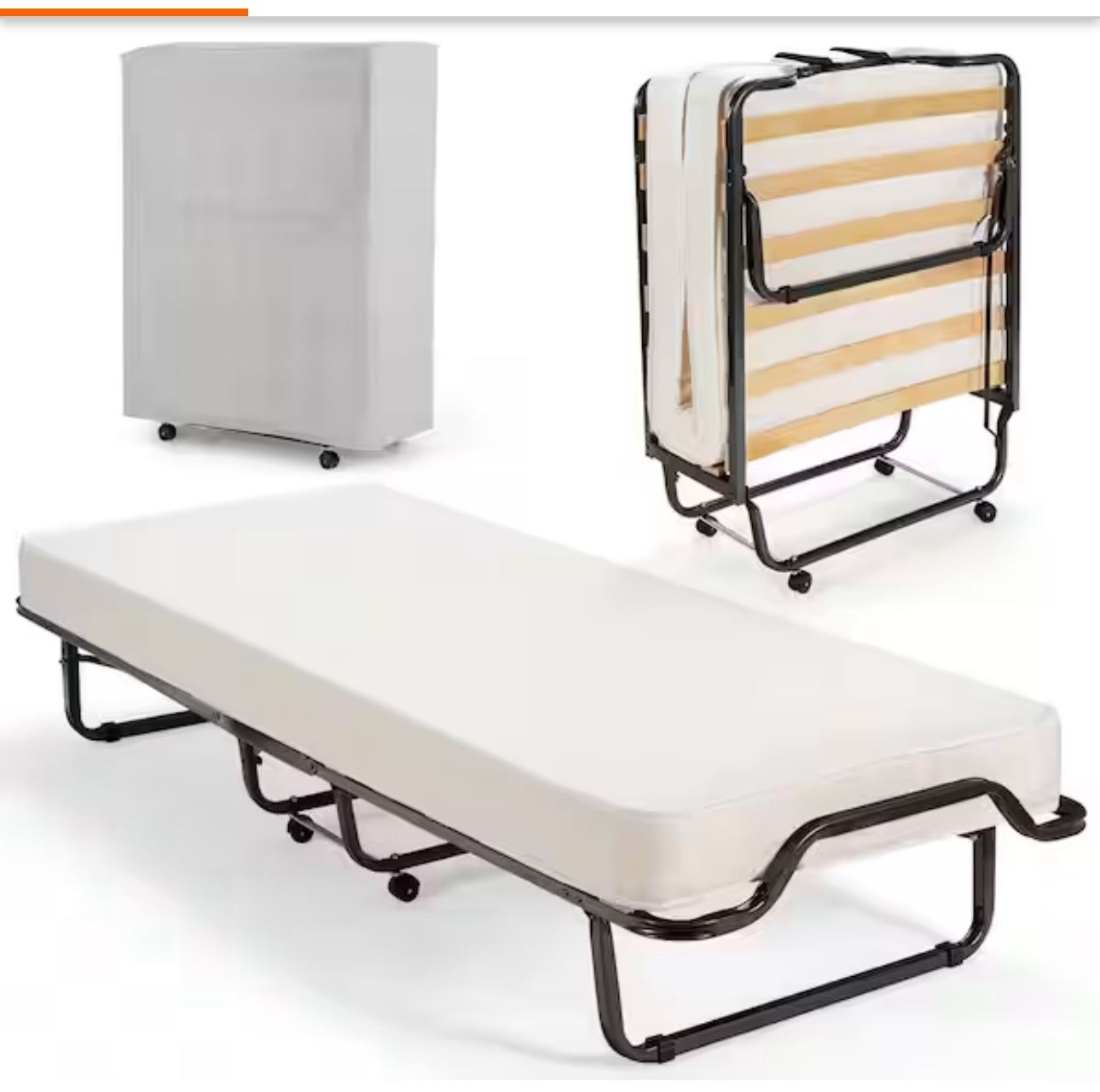 Black Twin Folding Bed With Mattress