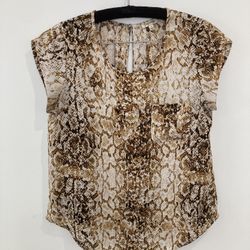 Faux Snakeskin Blouse Small 