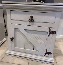 Farmhouse Style Nightstand with Barn Door