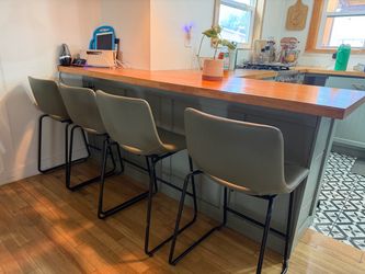 Sage green bar chairs (4)