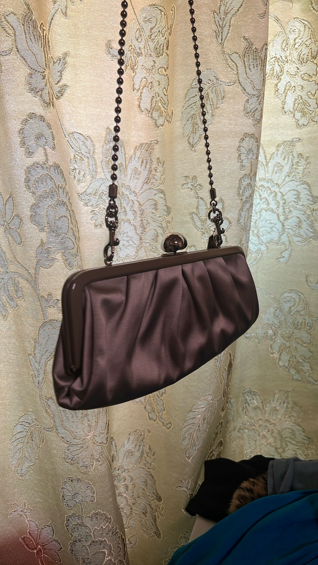 Coach Clutch Grey Satin