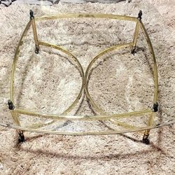 Vintage Labarge Brass Coffee Table With Glass Top