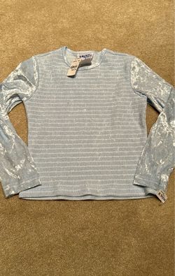 Girls Pretty Light Blue Shirt M New
