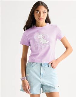 Disney's Aristocats Marie Graphic Print Baby Tee Lavender