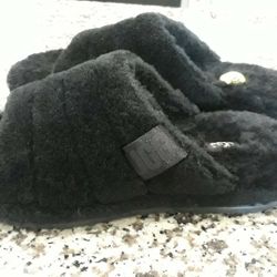 NEW UGG® Mens Fluff You Slide Slippers Black size 9 New Without Box