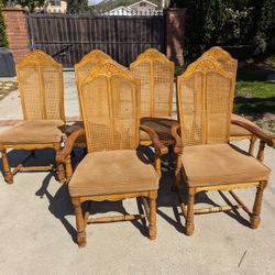 6 Cane Back Chairs