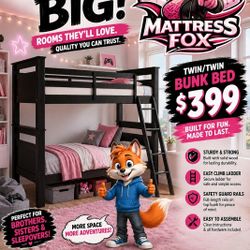 ⚡️FLASH SALE!⚡️FREE twin size mattress with your purchase of a brand new twin over twin heavy duty bunkbed