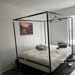 FULL canopy bed With Mattress 