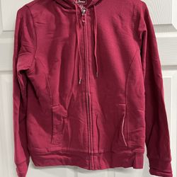 L.L Bean Womens Red  Sherpa Lined Zip Hoodie Jacket - Size XS - VGUC