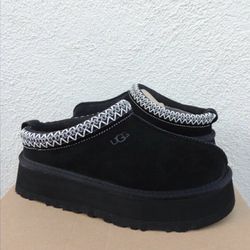 Ugg Tasman Platform Slippers Size 7 (Black )