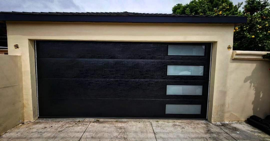 Black Garage Door With Windows 