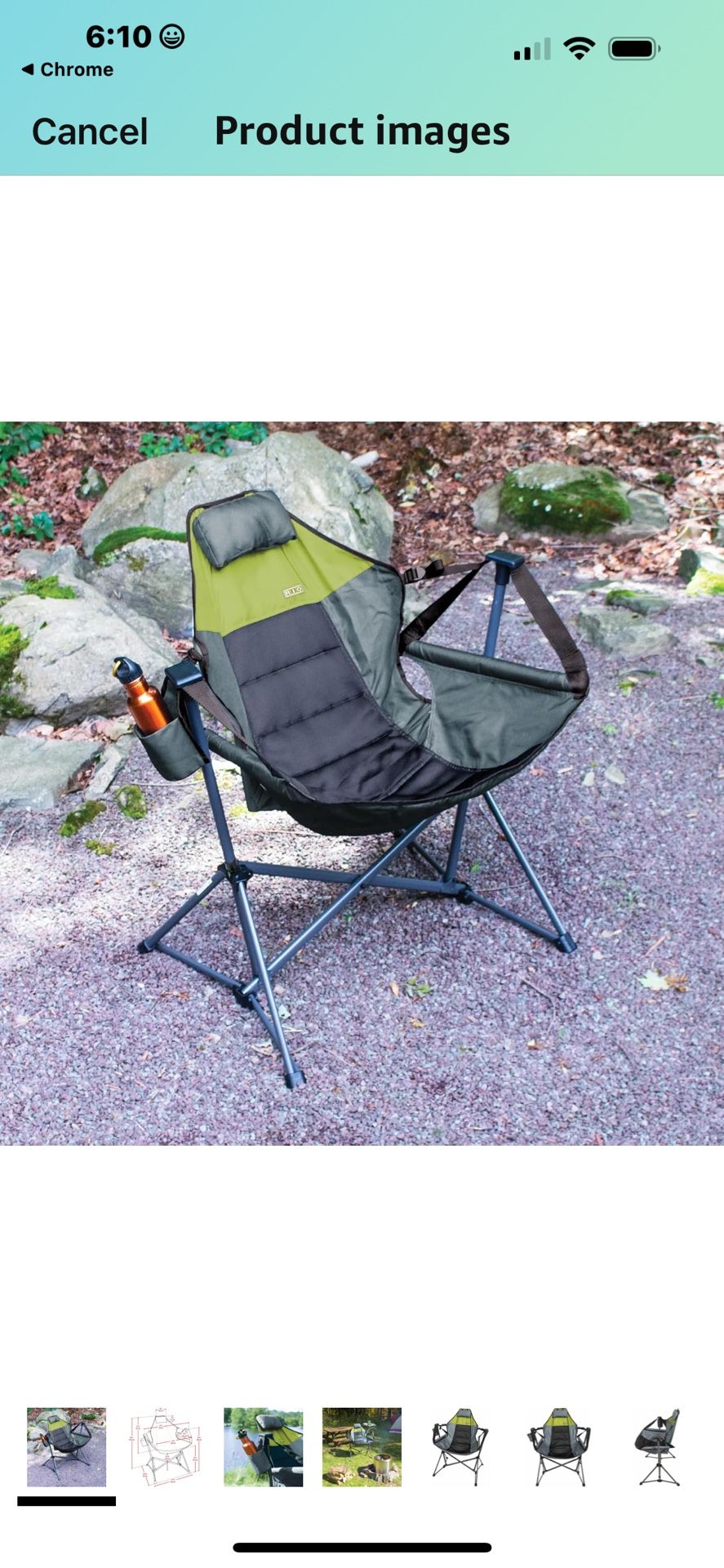Hammock Camping Chair, Steel, Adjustable Back, Swinging Chair, Folding Rocking Chair with Pillow Cup Holder, Recliner for Outdoor Travel, Water Re