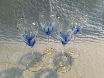 Steven Maslach Hand Blown Vintage Glass Stemware (4)