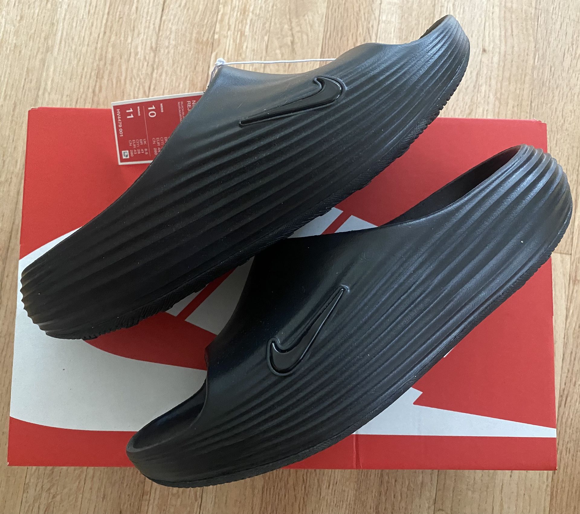 Nike ReactX Rejuven8 Slide Black size US 10 PURCHASED FROM NIKE