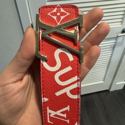 Louis Vuitton X Supreme Leather Belt