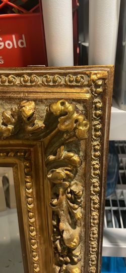 Large Ornate Baroque Statement Mirror - Antique Gold Finish (36" x 42”)