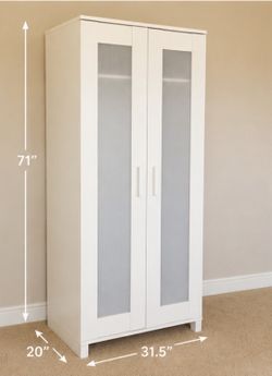 IKEA White 2-Door Wardrobe / Armoire with Frosted Glass Doors -$85 OBO