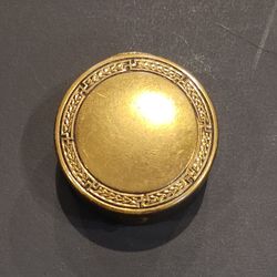 Powder Compact Mirror Pressed Rogue Vintage Brass 1920s or 1930s