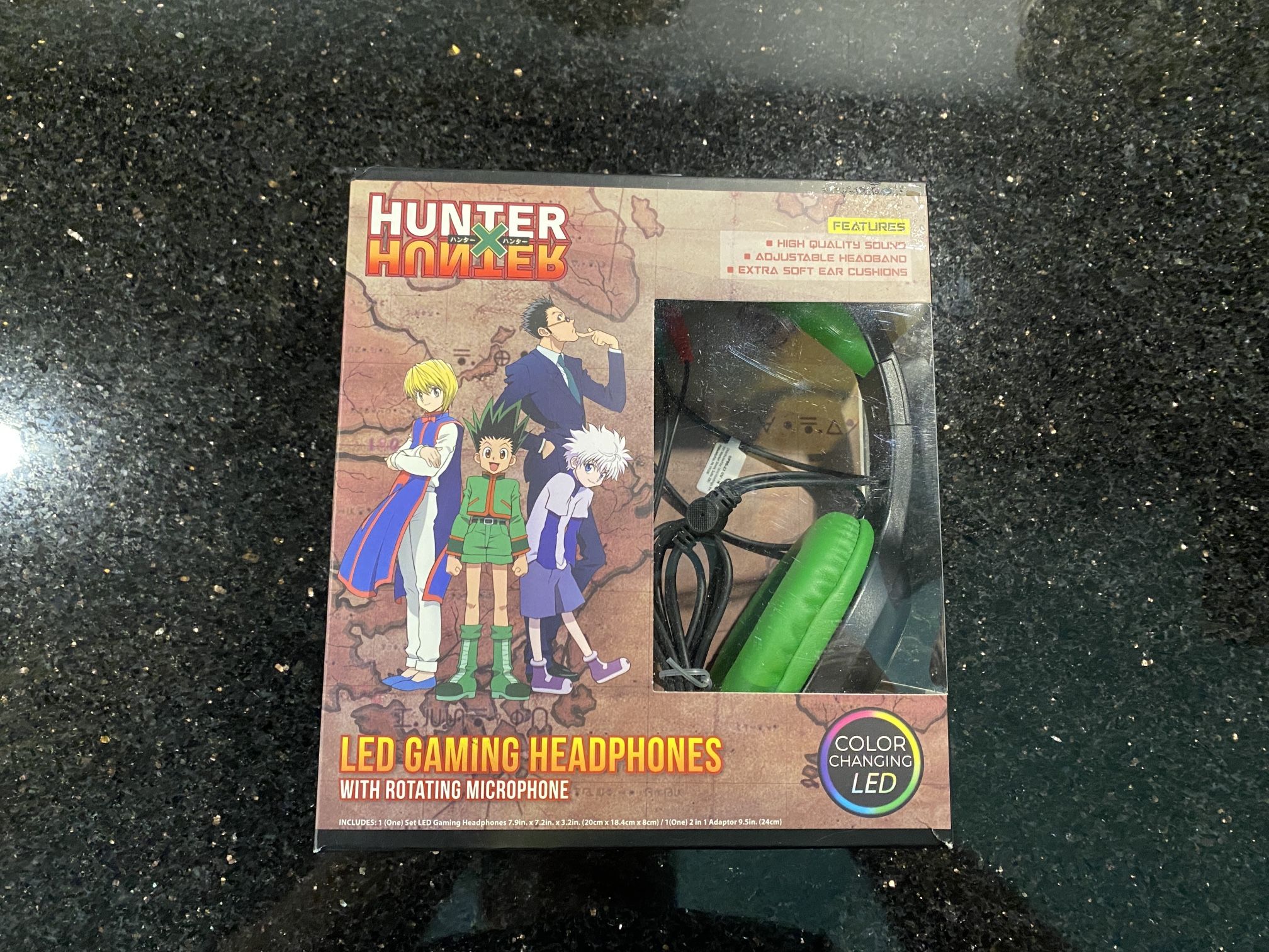 Hunter X Hunter LED Gaming Headphones Color Changing & Rotating Microphone 3.5mm