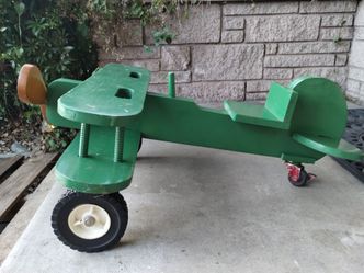 Vintage wooden bi-plane, hand made, 32x24"