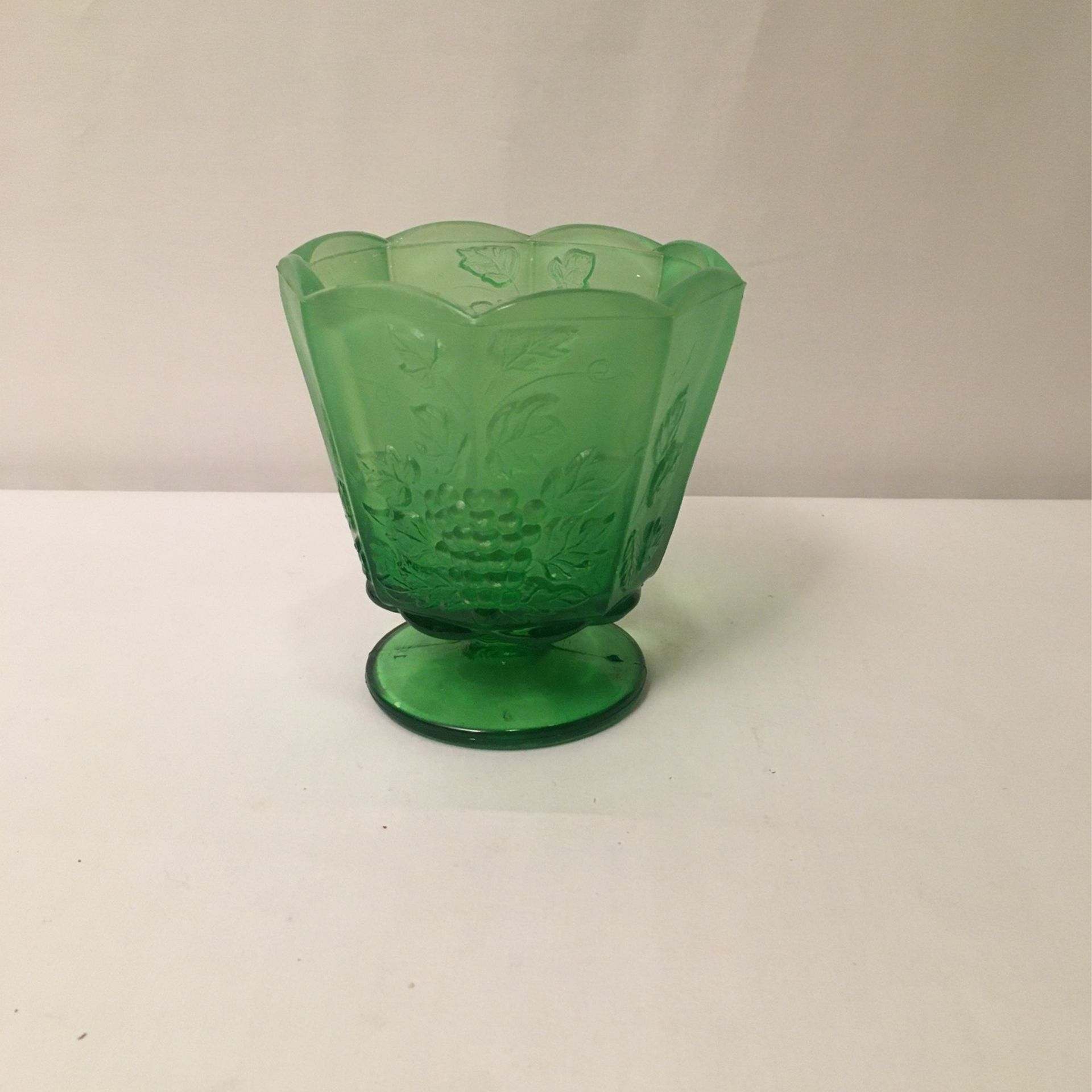 Vintage Two Tone Lime Green Glass Candy Dish