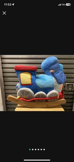 Rock-a-bye Trax the Train Rocket - riding toy train rocker for kids