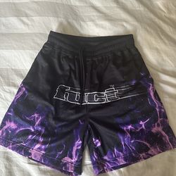 FUCT Purple Flame Mesh Shorts