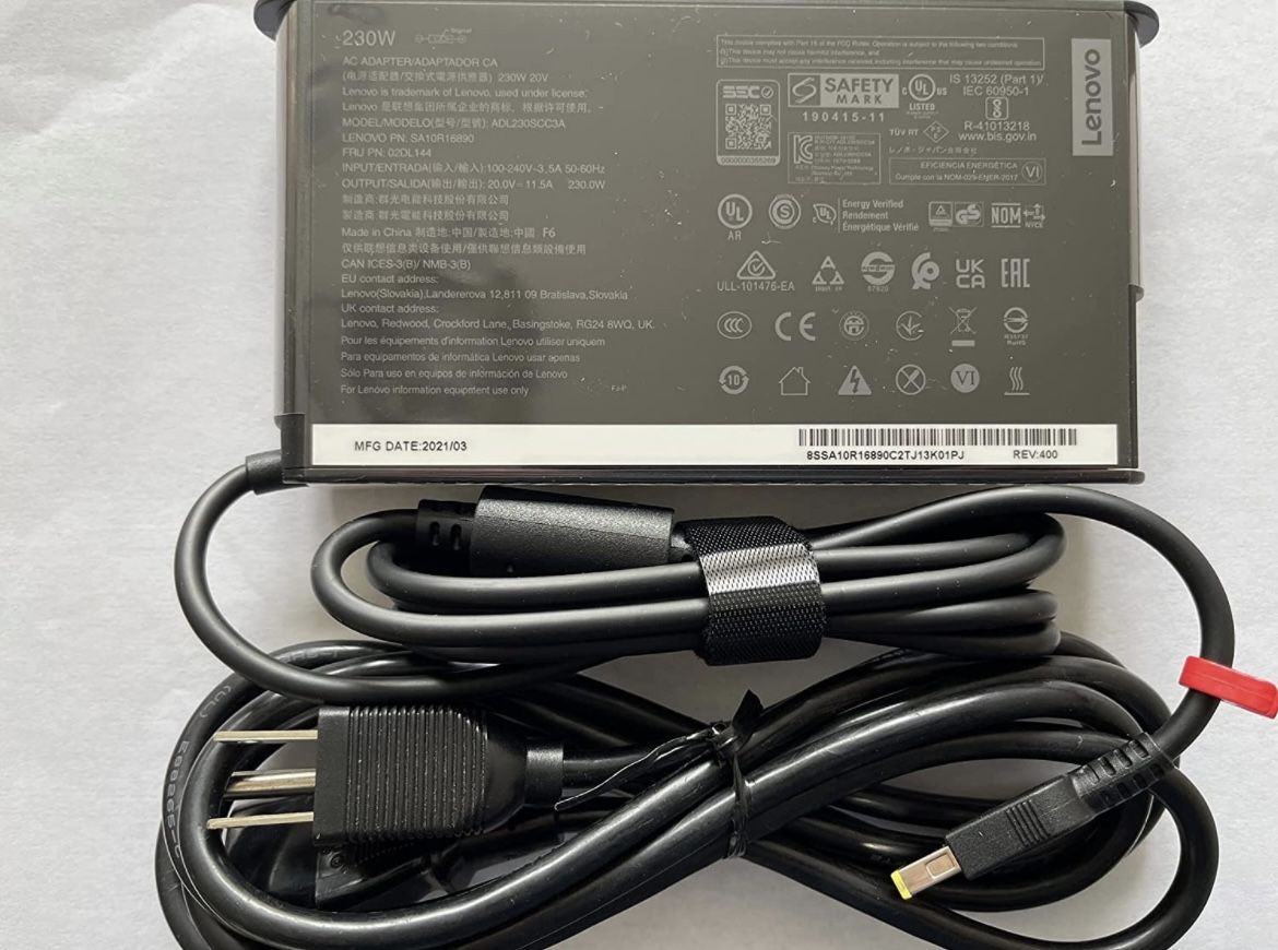 New Slim Version Lenovo 230W AC Adapter 