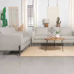 Oatmeal Color Sofa And Loveseat 