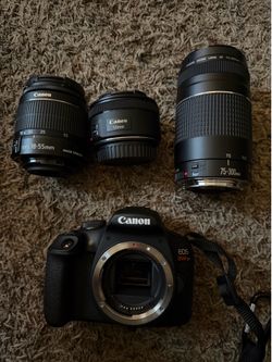 Canon EOS Rebel T7 DSLR with 3 Lenses