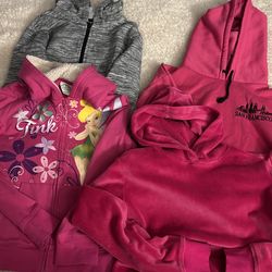 Girls Hoodies And Zipper Jackets Size 10-12 And M