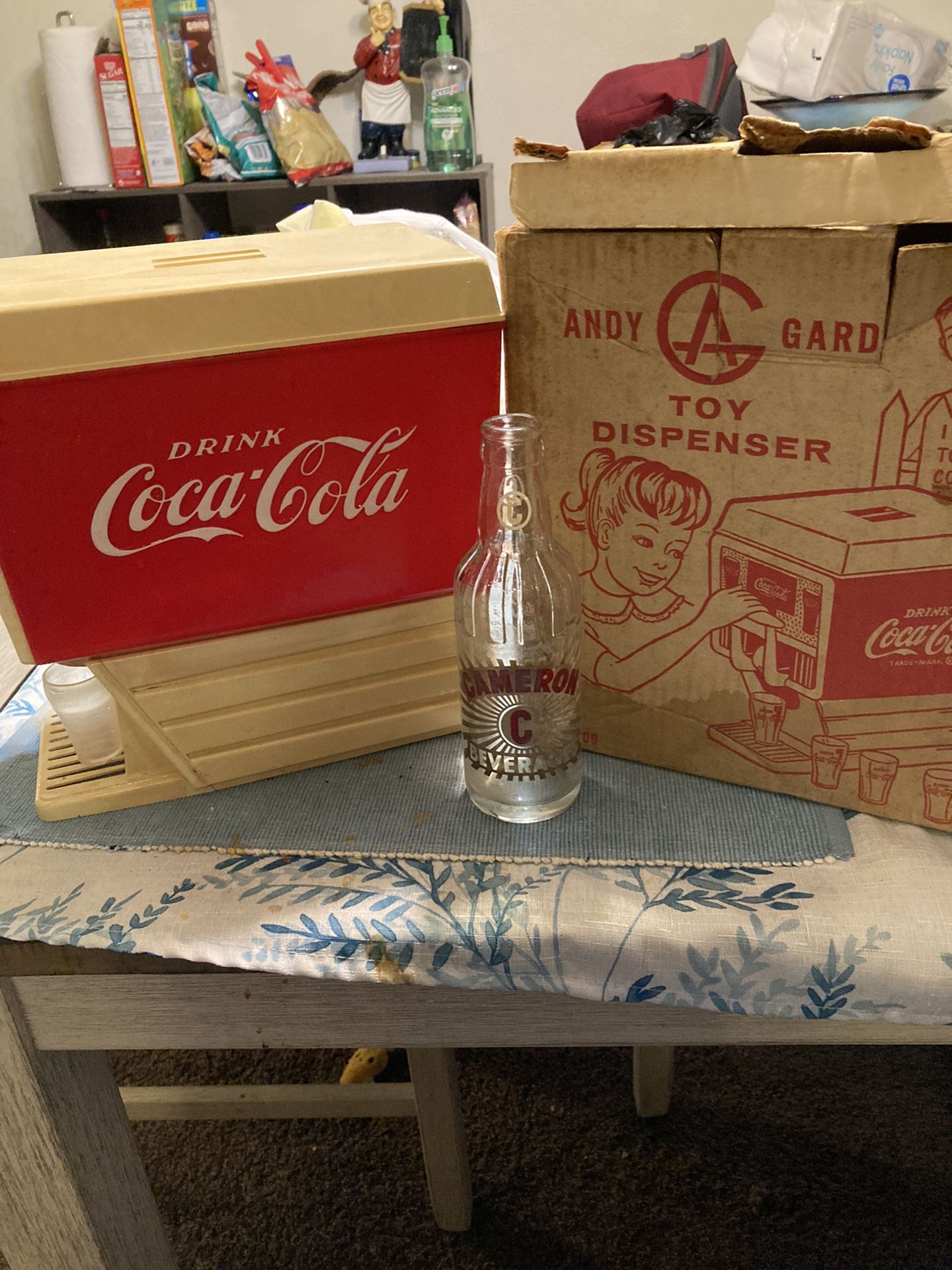 Coca Cola Toy Soda Dispenser With Bottle 