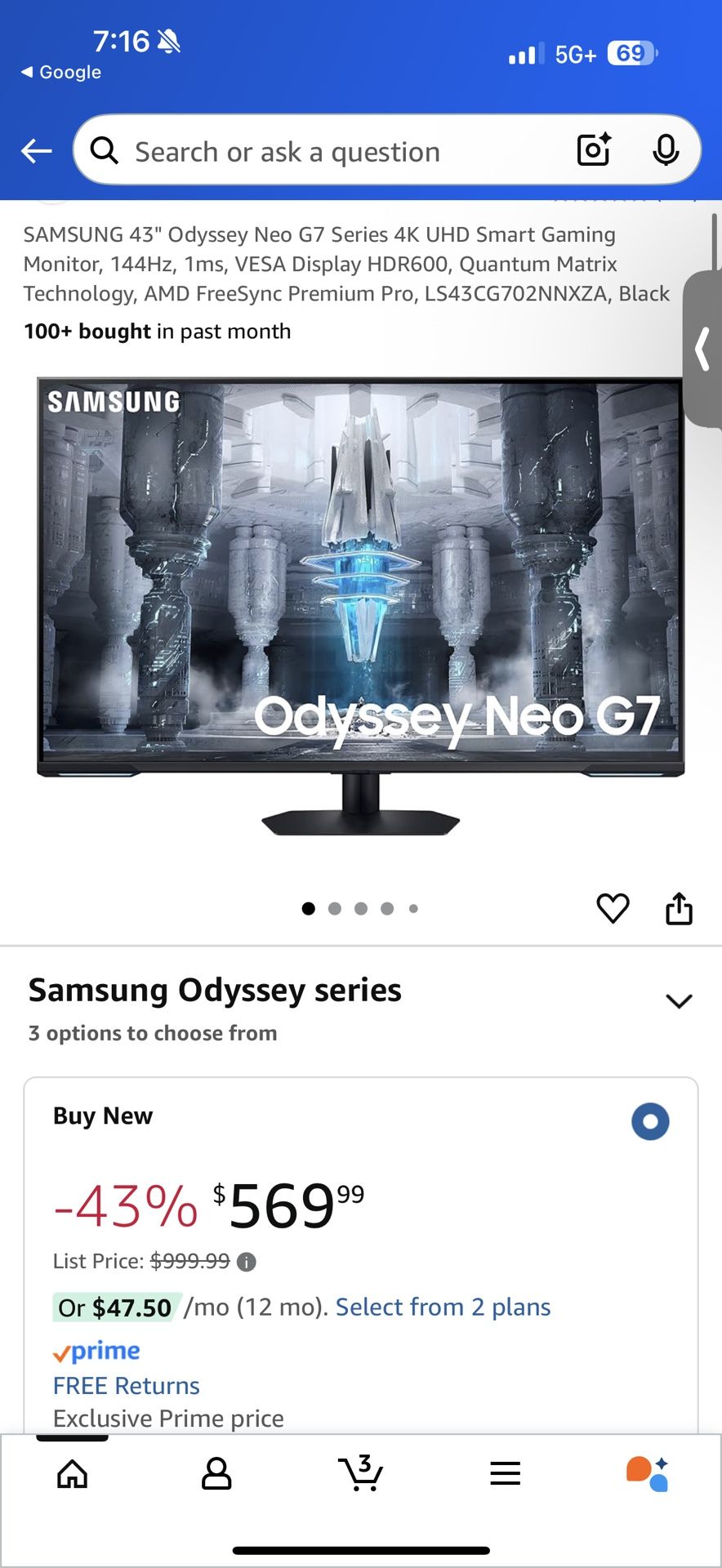Samsung G7 4k 144hz